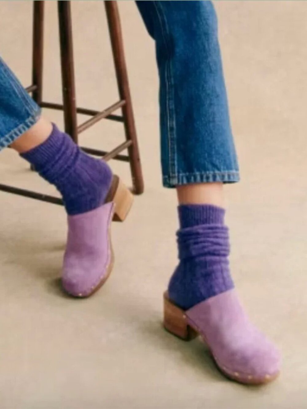 Sézane RARE Tibby Clogs in Lilac Size 38/US 7 - Picture 2 of 8
